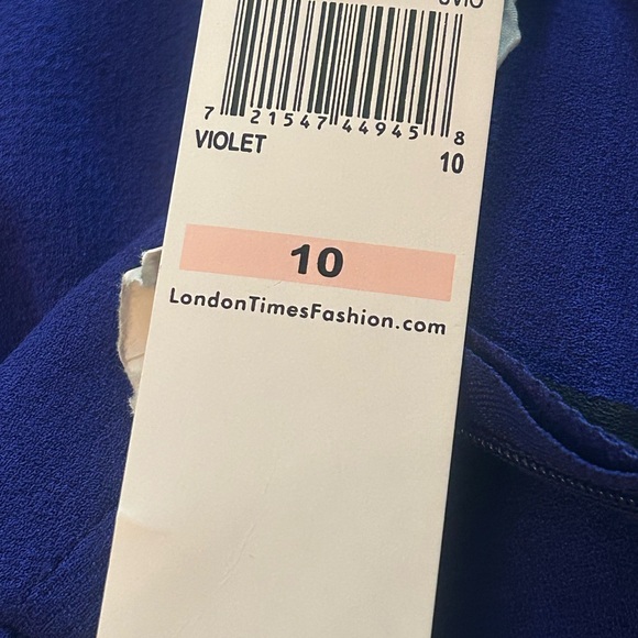 London Times | NWT Size 10 Royal Blue Long Sleeved Dress - Picture 5 of 7